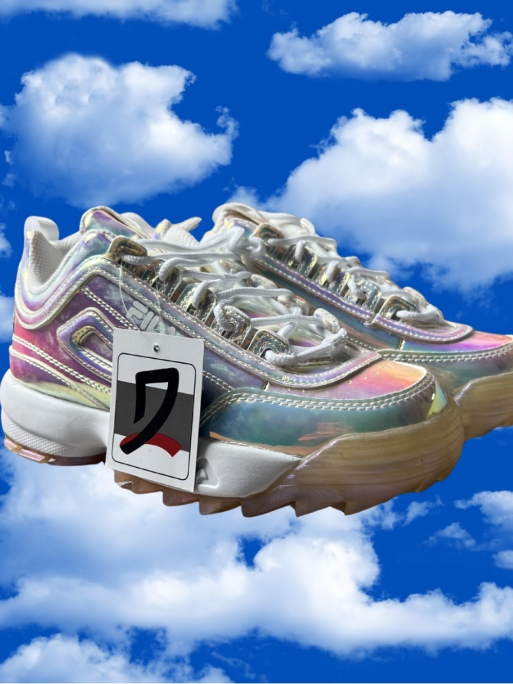 Fila Disruptors Iridescent Holographic/Iridescent Sneakers Women’s Size 6 NWT